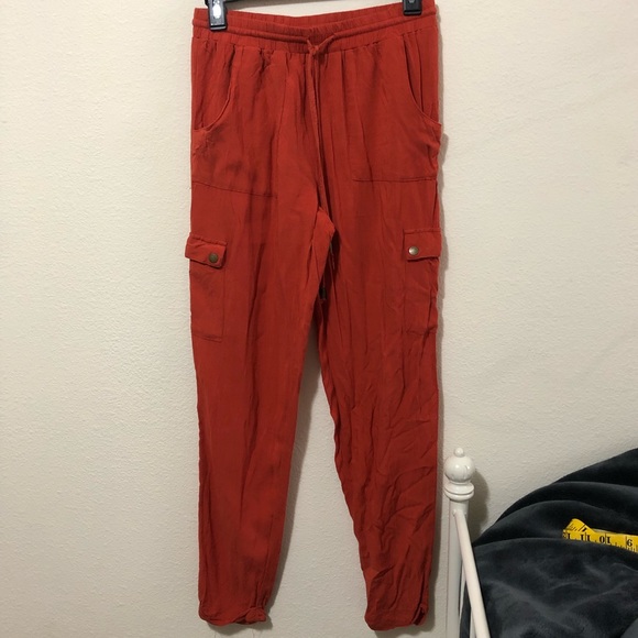 Orange Flowy Pants (size medium) - Picture 2 of 4